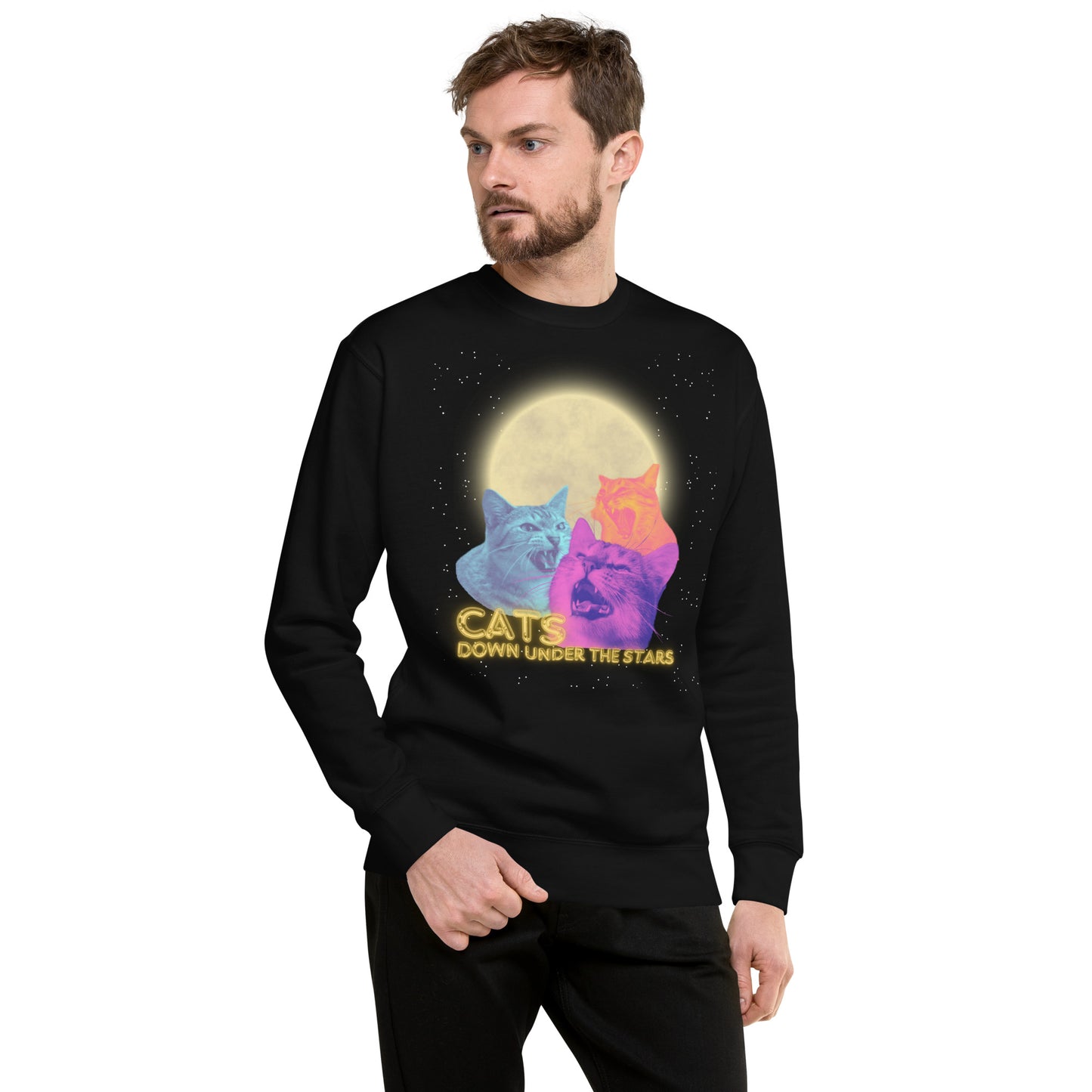 Cats Under the Stars Unisex Crewneck Sweatshirt