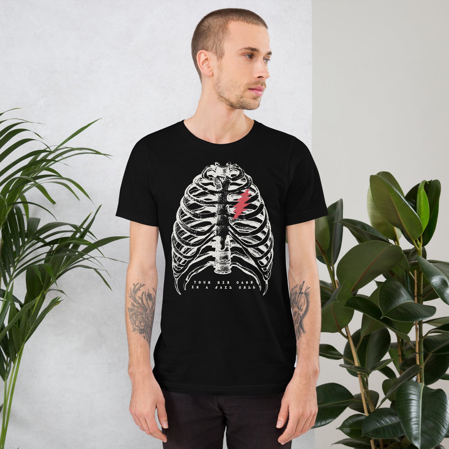 Your Ribcage is a Jail Cell Unisex t-shirt